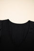 Ruffled Sleeve Slim Fit V Neck Stretch Viscose Top