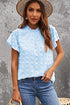Ruffled Sleeve Swiss Dot T-Shirts