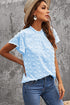 Ruffled Sleeve Swiss Dot T-Shirts