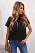 Ruffled Sleeve Swiss Dot T-Shirts