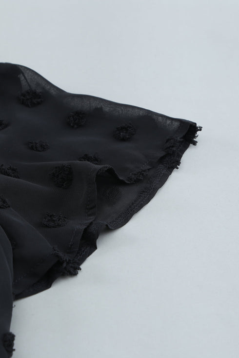 Ruffled Sleeve Swiss Dot T-Shirts