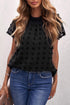 Ruffled Sleeve Swiss Dot T-Shirts