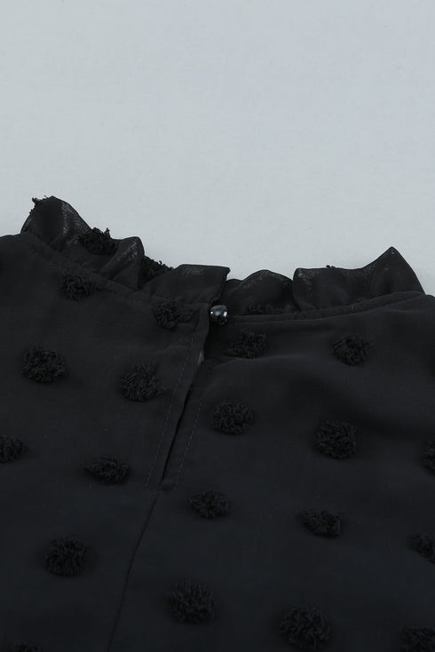 Ruffled Sleeve Swiss Dot T-Shirts