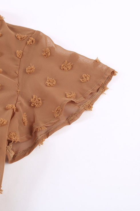 Ruffled Sleeve Swiss Dot T-Shirts