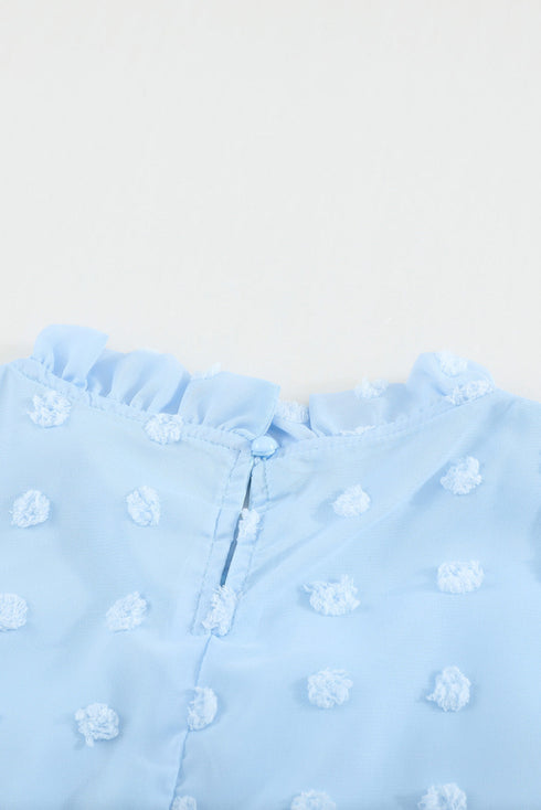 Ruffled Sleeve Swiss Dot T-Shirts