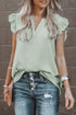 Ruffled Sleeveless V Neck Top