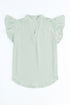 Ruffled Sleeveless V Neck Top
