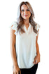 Ruffled Sleeveless V Neck Top