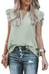 Ruffled Sleeveless V Neck Top