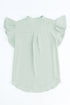 Ruffled Sleeveless V Neck Top