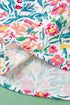 Ruffled Split Neck Puff Sleeve Botanical Print Blouse