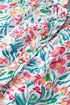 Ruffled Split Neck Puff Sleeve Botanical Print Blouse