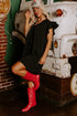 Ruffled V Neck Flutter Sleeve Shift Dress