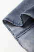 Ruffled V Neck Short Puff Sleeve Denim Top