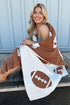 Rugby Football Print Graphic Soft Fleece Throw Blanket