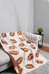 Rugby Football Print Graphic Soft Fleece Throw Blanket