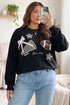 Rugby Patchwork Graphic Applique Sporty Inspired Layering Sweatshirt