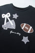 Rugby Patchwork Graphic Applique Sporty Inspired Layering Sweatshirt