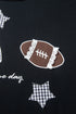 Rugby Patchwork Graphic Applique Sporty Inspired Layering Sweatshirt
