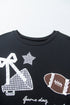 Rugby Patchwork Graphic Applique Sporty Inspired Layering Sweatshirt
