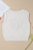 Rugby Pattern Textured Knit Casual Shift Sweater Vest