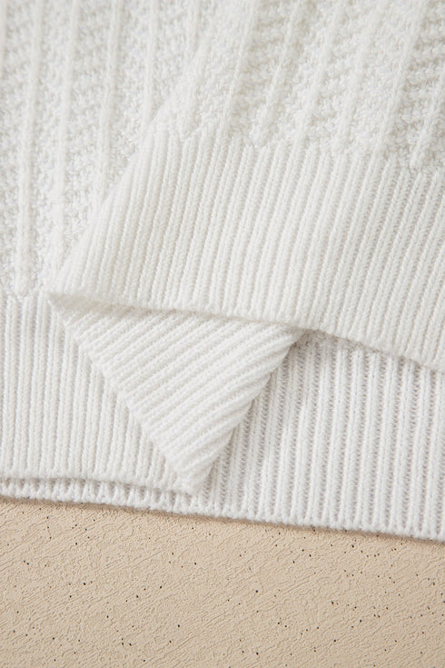 Rugby Pattern Textured Knit Casual Shift Sweater Vest