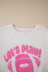 Rugby Pattern Textured Knit Casual Shift Sweater Vest