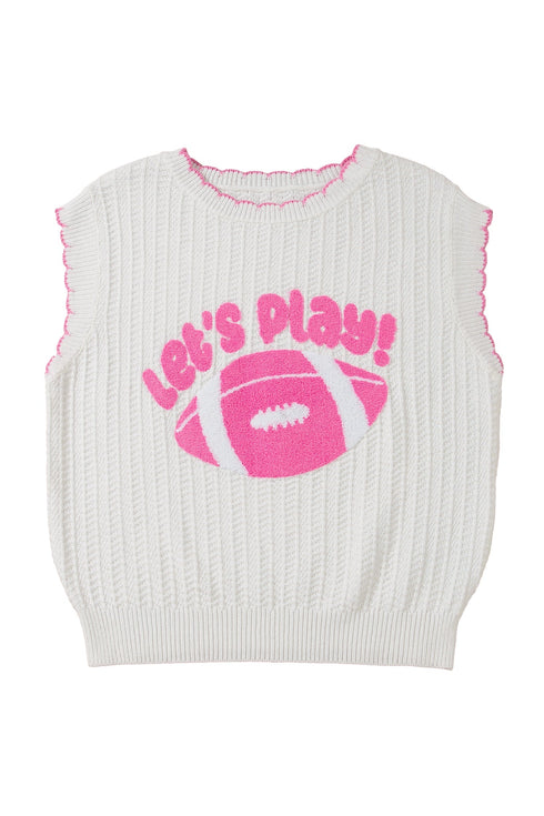 Rugby Pattern Textured Knit Casual Shift Sweater Vest