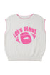 Rugby Pattern Textured Knit Casual Shift Sweater Vest