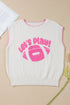 Rugby Pattern Textured Knit Casual Shift Sweater Vest