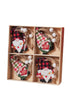 Rustic Plaid Patterned Holiday Pendant Ornament Set