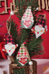 Rustic Plaid Patterned Holiday Pendant Ornament Set