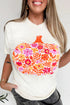 Rustic Pumpkin And Floral Graphic Short Sleeve Tee