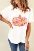 Rustic Pumpkin And Floral Graphic Short Sleeve Tee