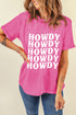 Sachet Pink Howdy Graphic Western Crew Neck Tee
