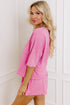 Sachet Pink Loose Fit Half Sleeve T Shirt and High Waist Skirt Set