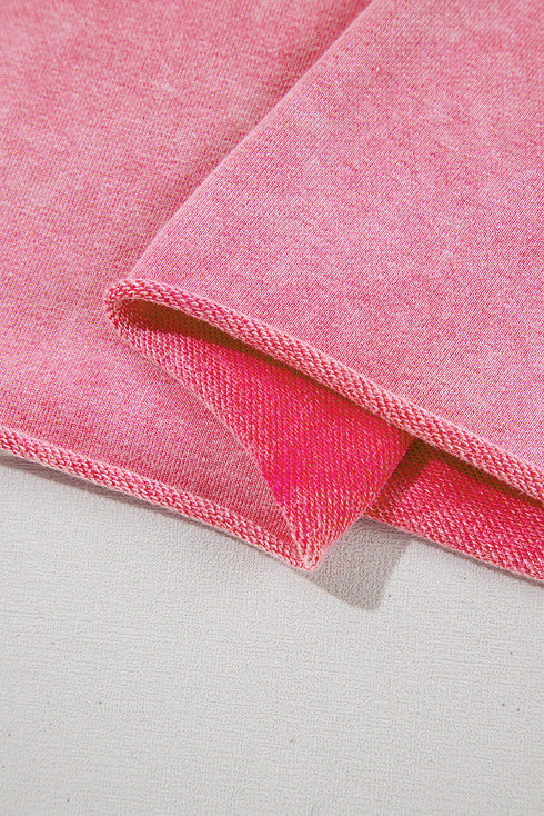 Sachet Pink Mineral Wash Raw Edge Ruffle Mini Dress