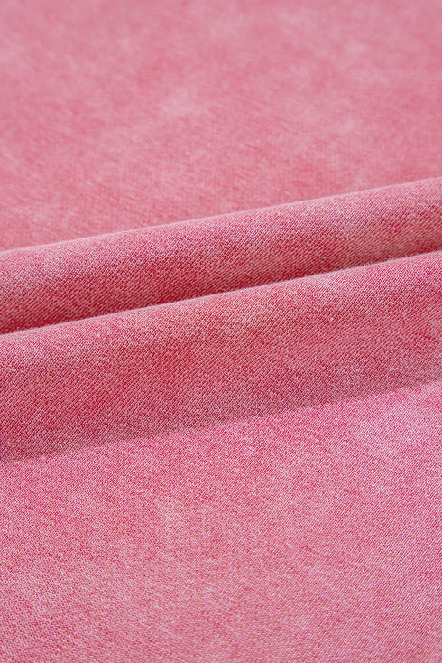 Sachet Pink Mineral Wash Raw Edge Ruffle Mini Dress