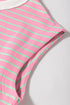 Sachet Pink Striped Crew Neck Cap Sleeve T Shirt