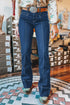 Sail Blue Center Seam Deep Wash Straight Jeans