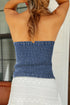 Sail Blue Vintage Bow Front Smocked Back Denim Tube Top