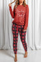 Santa Baby Graphic Top And Plaid Jogger Set