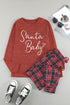 Santa Baby Graphic Top And Plaid Jogger Set