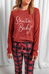Santa Baby Graphic Top And Plaid Jogger Set