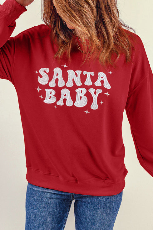 Santa Baby Retro Graphic Holiday Pullover Sweatshirt