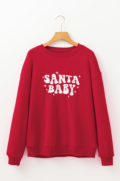 Santa Baby Retro Graphic Holiday Pullover Sweatshirt
