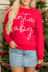 Santa Baby Script Graphic Holiday Crew Neck Sweatshirt