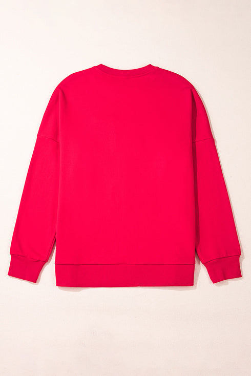 Santa Baby Script Graphic Holiday Crew Neck Sweatshirt
