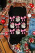 Santa Bow Graphic Print Short Sleeve Soft Tee