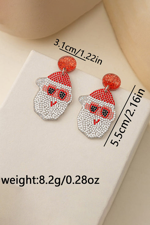 Santa Character Motif Acrylic Dangle Earrings